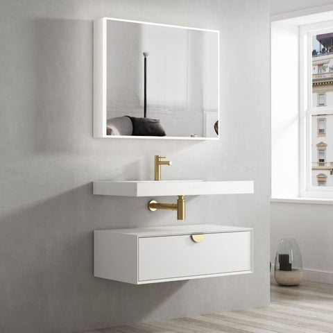 Tiara Wall Hung Vanity and Basin 900mm White