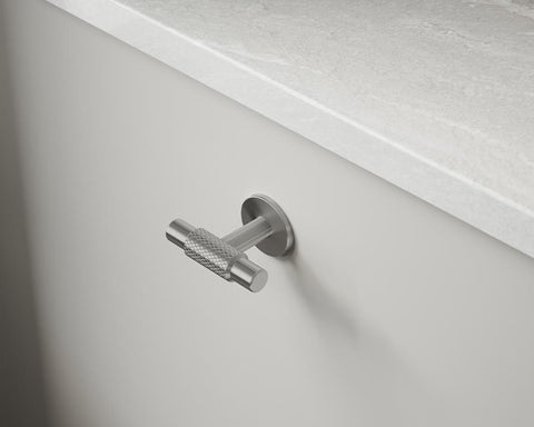 Furnipart Manor T Knob. Finish: Inox Look. Diameter: 30mm