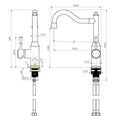 MON004-1 – Montpellier Shepherd’s Crook Kitchen Mixer – Chrome sketch