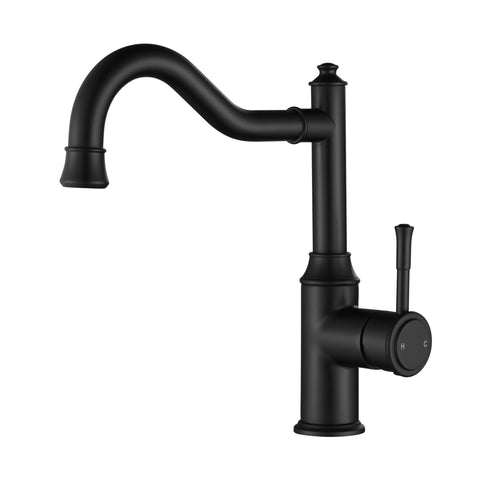 MON004-1BK – Montpellier Shepherd’s Crook Kitchen Mixer – Matt Black