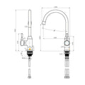 MON004 – Montpellier Gooseneck Kitchen Mixer – Chrome sketch