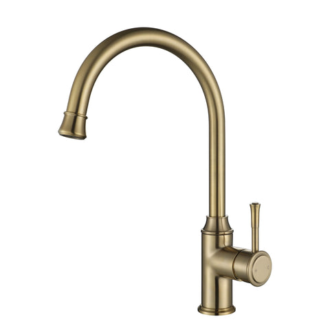 MON004BM – Montpellier Gooseneck Kitchen Mixer – Brushed Bronze