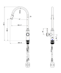MON005BN- Montpellier Pull-Out Kitchen Mixer – Brushed Nickel sketch