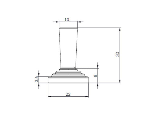 Furnipart Motion Knob. Finish: Black. Length: 22mm