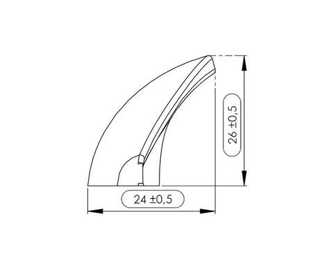 Furnipart Manta Handle. Finish: Oak Clear Lacquered. Length: 240mm