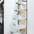 600mm MiO Internal Pull Out Drawer Features: Separate usable drawers extend completely out of the unit for optimum functionalityGlass panorama slides for a light and transparent designCan be installed at any height in both tall pantry and base cabinetsCom