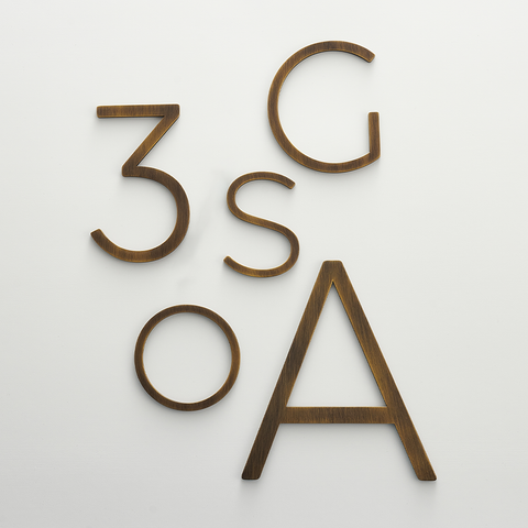 Oversized Smooth Solid Brass Floating Lettering | Bronze 25cm - 40cm