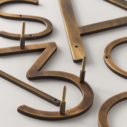 Oversized Smooth Solid Brass Floating Lettering | Bronze 25cm - 40cm