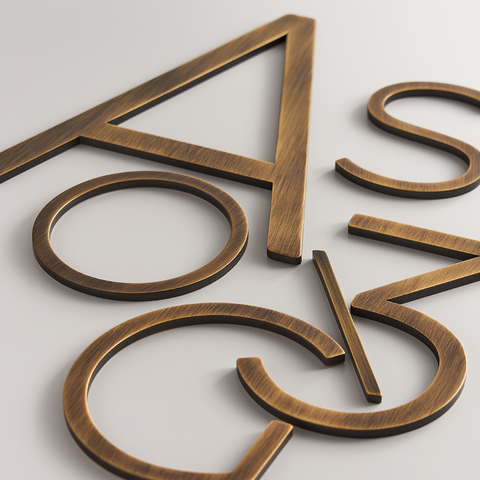 Smooth Solid Brass Floating Lettering | Bronze 10cm - 20cm