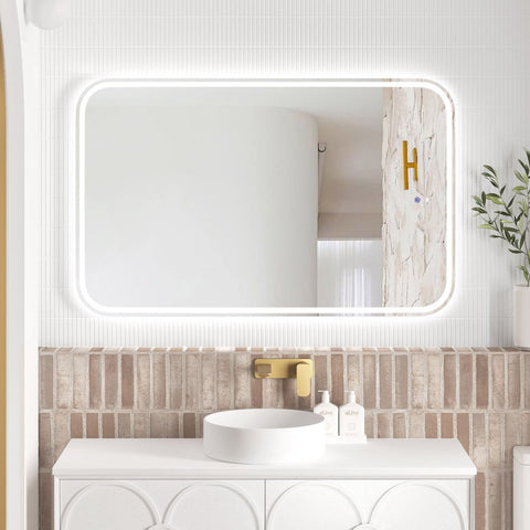 NEWPORT LED Soft Square Frameless Tuffi Mirror 1200x750mm