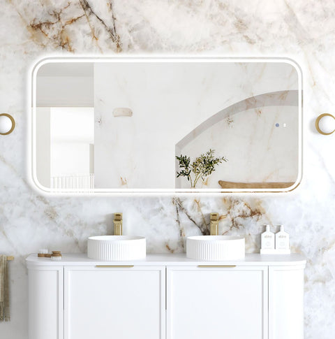 NEWPORT LED Soft Square Frameless Tuffi Mirror 1500x750mm