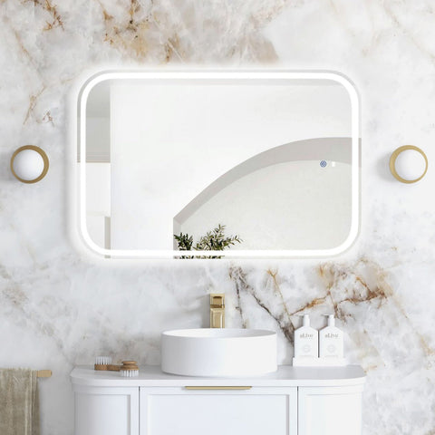 NEWPORT LED Soft Square Frameless Tuffi Mirror 900x600mm