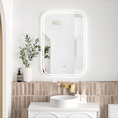 NEWPORT LED Soft Square Frameless Tuffi Mirror 900x600mm