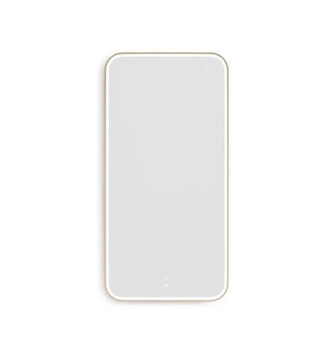 NEWPORT LED Soft Square Metal Frame Mirror 1500x750mm Brushed Gold
