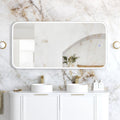 NEWPORT LED Soft Square Metal Frame Mirror 1500x750mm Matte White