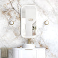 NEWPORT LED Soft Square Metal Frame Mirror 900x450mm Matte White