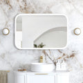 NEWPORT LED Soft Square Metal Frame Mirror 900x600mm Matte White