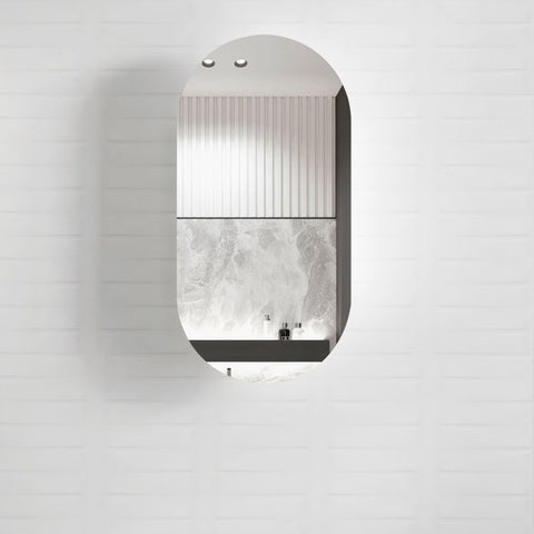 NOOSA Black Oak Shaving Cabinet 900mm with Optional LED