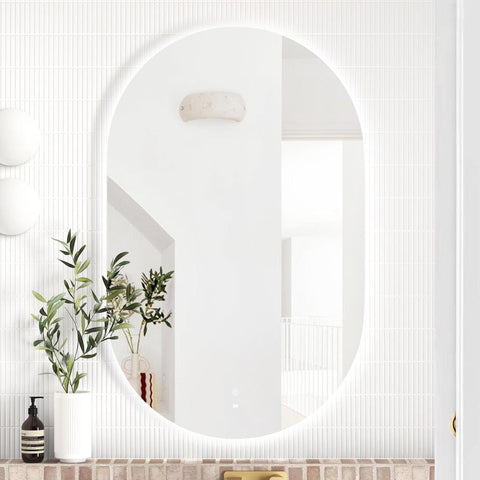 NOOSA LED Oval Frameless Mirror 900x600mm-Horizontal or Vertical