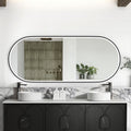 NOOSA LED Oval Metal Frame Mirror 1800x750mm Matte Black