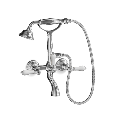 Wall-Mounted Bathtub Filler with Cradle Hand Shower — Traditional | Classico