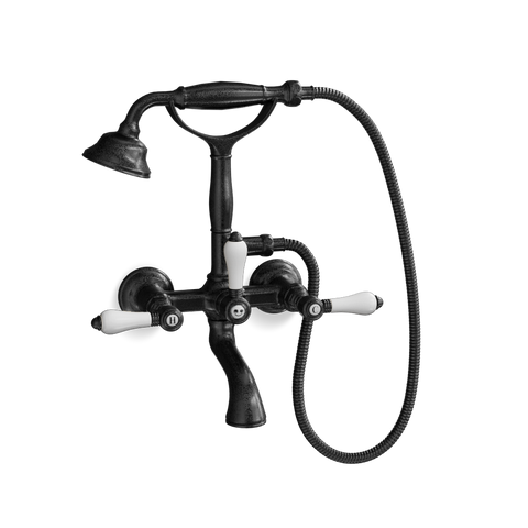 Wall-Mounted Bathtub Filler with Cradle Hand Shower — Traditional | Classico