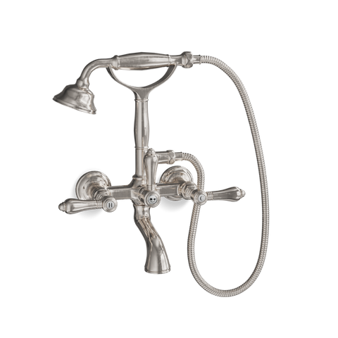 Wall-Mounted Bathtub Filler with Cradle Hand Shower — Traditional | Classico