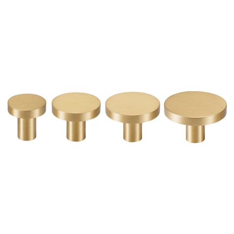 Nova Solid Brass Knob | Satin Brass XS - L