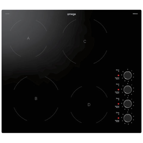 Omega 60cm Ceramic Cooktop with Knob Controls