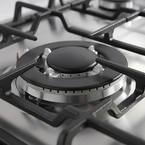 Omega 90cm 5 Burner Gas Cooktop Inc. Wok Stainless Steel