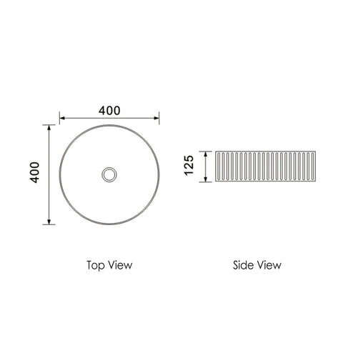 Marlo Above Counter Basin 400mm Round Matte White