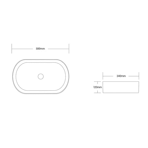 Quay Oval Basin 500x340mm Matte Carrara