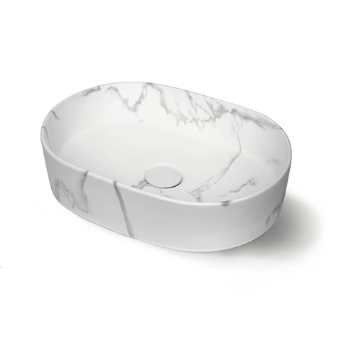 Quay Oval Basin 500x340mm Matte Carrara