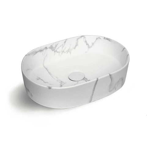 Quay Oval Basin 500x340mm Matte Carrara