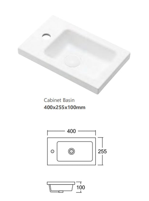 Otti Mini Ensuite Fluted Vanity 400mm (Matte White)