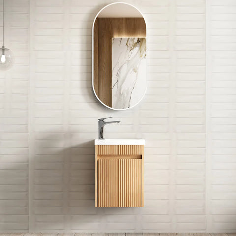 Otti Mini Ensuite Fluted Vanity 400mm (Woodland Oak)