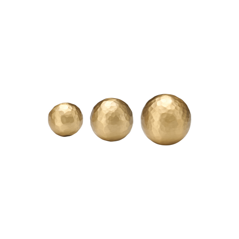 Otto Solid Brass Hammered Spherical Knob | Gold