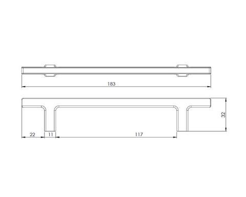 Furnipart Pen Handle. Finish: Black. Length: 183mm