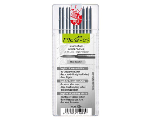 Set of 10 leads of Pica Dry Refills Graphite