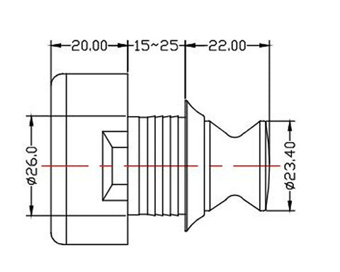 Armstrong Push Knob with Spring Latch. Colour: Brown. For door thickness 15-25mm
