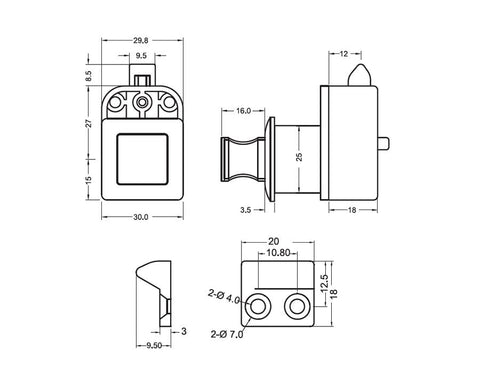Armstrong Push Knob with Latch