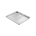 A square clear plastic tray with a black rim, shown at an angle on a solid white background.