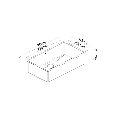 Piazza CR720 — Undermount Single Bowl