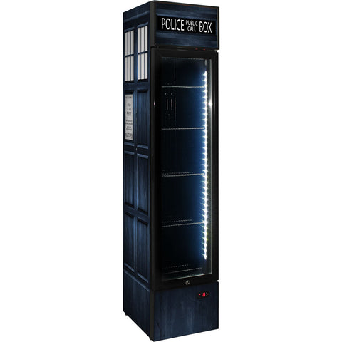 Branded Skinny Upright Bar Fridge With Police Box Design - Model SS-P160FA-PB