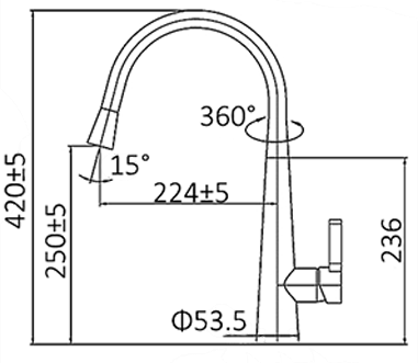 OTTI Pull Out Sink Mixer 420