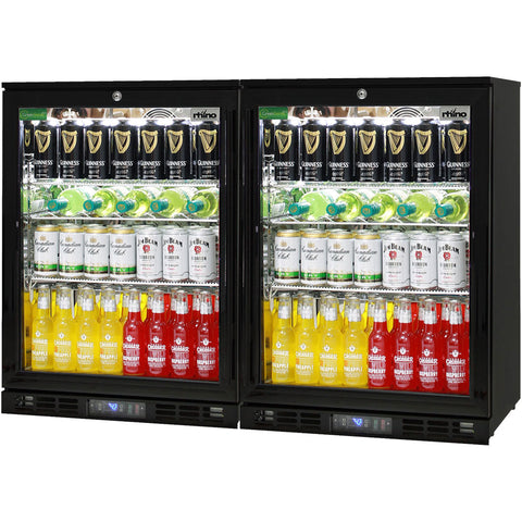 Alfresco Glass 2 Door Bar Fridge Combination Extremely Energy Efficient - Model SG1-COMBO