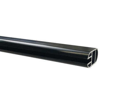 Aluminium Oval Wardrobe Rail in Black. Size: 3m. Thickness: 1.2mm. To suit L&S Mini Octopus Flexible Strip Reel