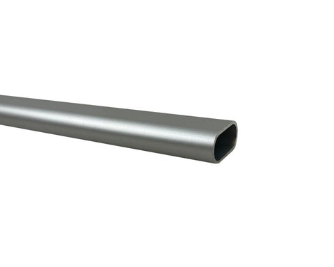 Aluminium Oval Wardrobe Rail in Natural Aluminium. Size: 2900mm. Thickness: 1.2mm