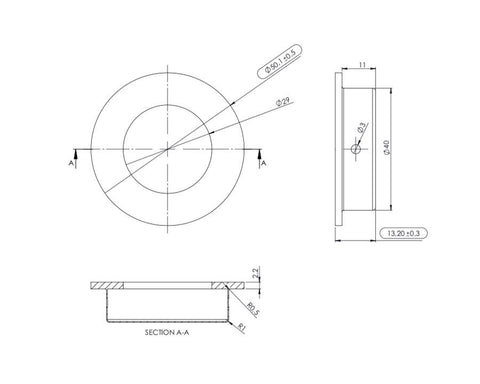 Furnipart Round Handle. Finish: Inox Look.