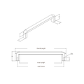 Dimensioned drawing — Roma D Handle